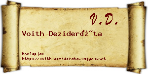 Voith Dezideráta névjegykártya